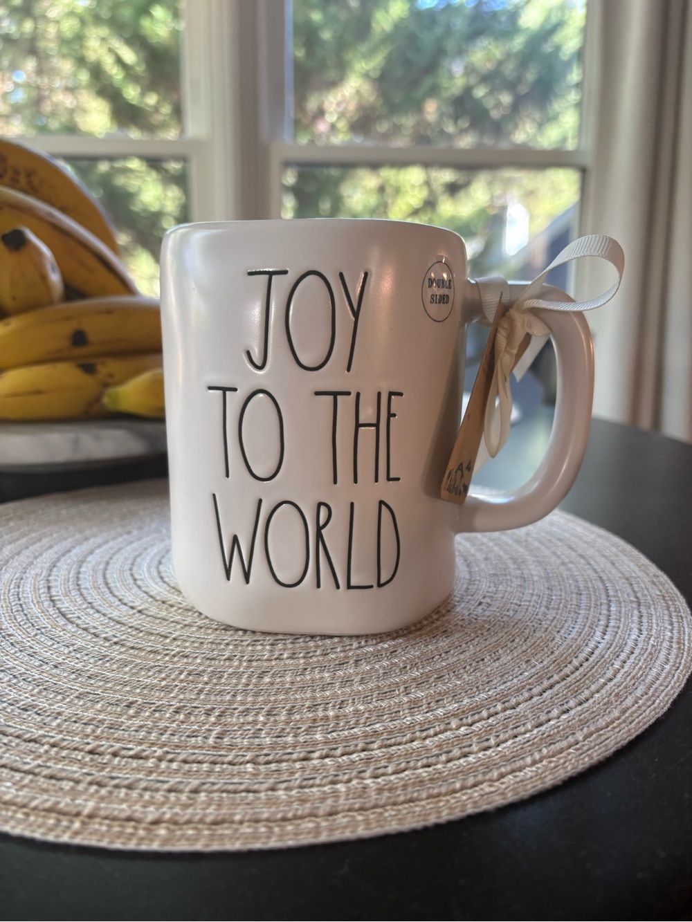 Rae Dunn Cream 'JOY TO THE WORLD' Ceramic Mug
